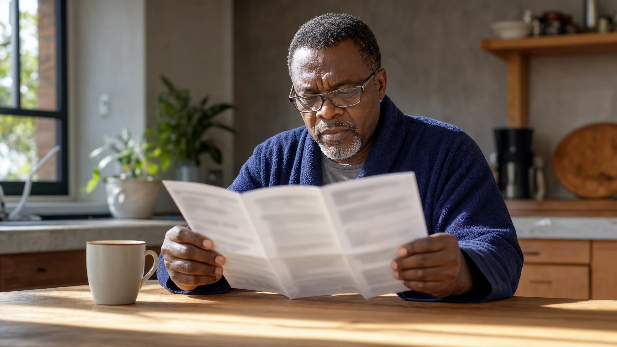 Ozempic pen clicks: man reading the official patient leaflet before dosing